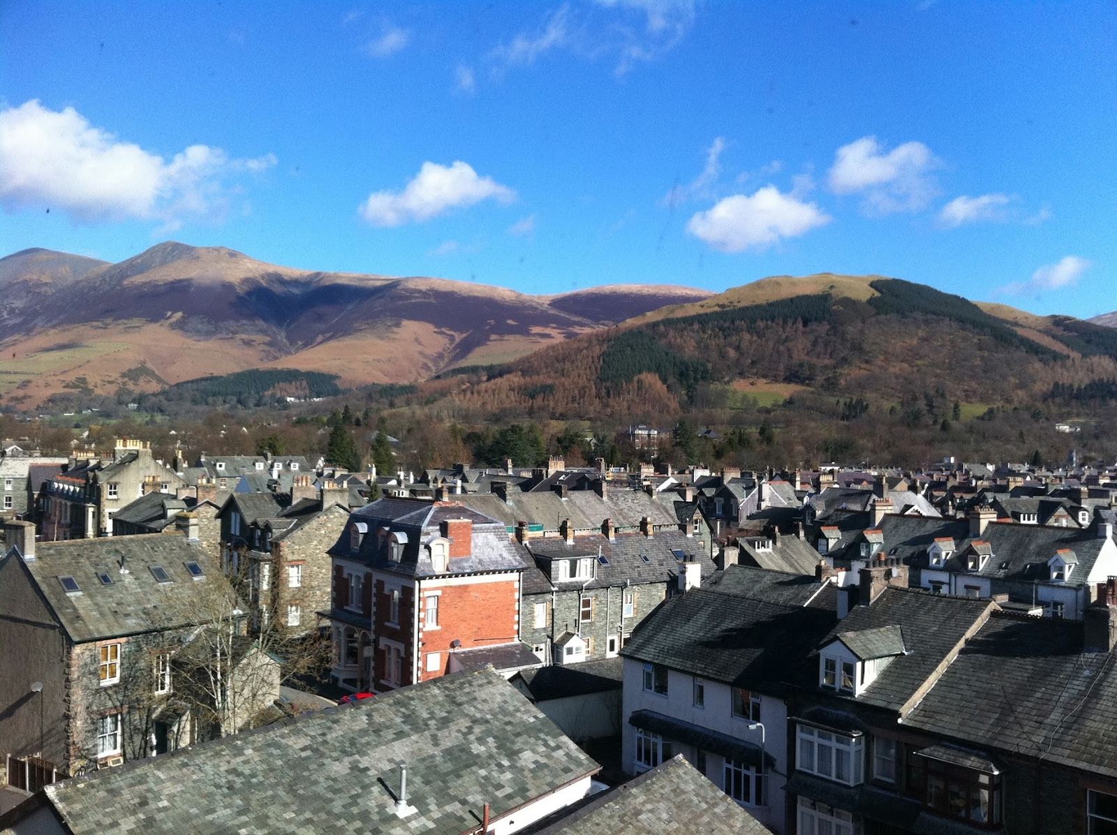 Keswick rooftops and the fells, from Strathmore Guest House