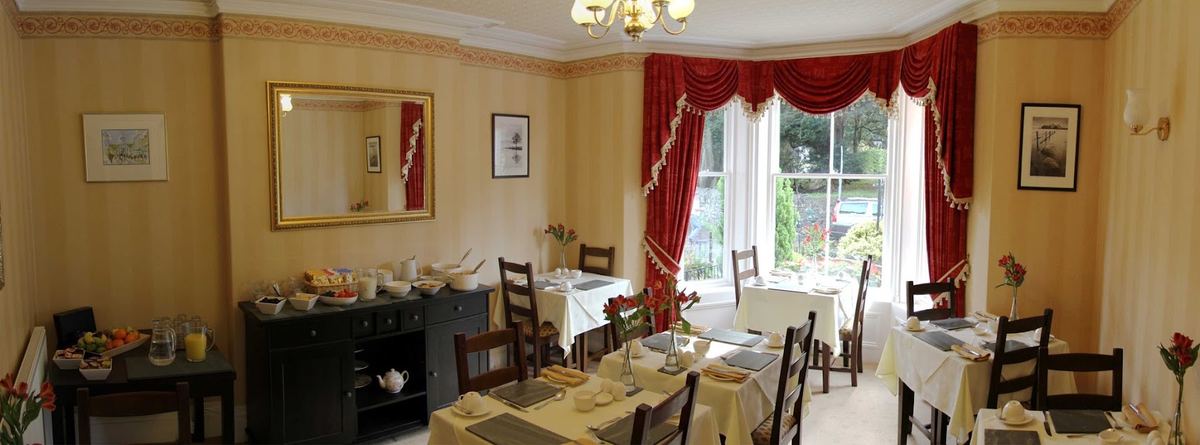 The breakfast room at Strathmore, overlooking the garden