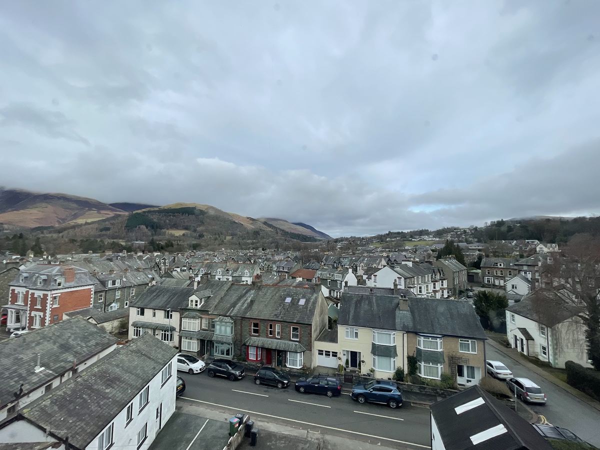 Looking over Keswick towards the fells